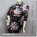Chinese Cheongsam Qipao Style Floral Satin Tunic Top Black