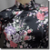 Chinese Cheongsam Qipao Style Floral Satin Tunic Top Black