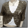 Crochet Eyelet Scallop Bolero Cardi Top Brown