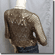 Crochet Eyelet Scallop Bolero Cardi Top Brown