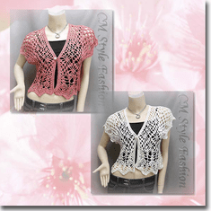 Crochet Eyelet Shrug Bolero Cardigan Topper Series
