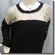 Crochet Knit Eyelet Drop Shoulder Sweater Top Golden Black
