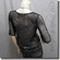Crochet Silvery Thread Beaded Bolero Top Black