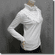 Elegant Mock Neck Lace Trimmed Ruffled Applique Beaded Blouse Top Off White