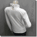Elegant Mock Neck Lace Trimmed Ruffled Applique Beaded Blouse Top Off White