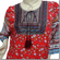 Ethnic Embroidery Floral Kaftan Tunic Dress Top Red