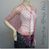 Exotic Crochet Net Triangular Shawl Wrap Shawl Scarf Hot Pink w Silvery Beads