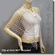 Exotic Crochet Net Triangular Shawl Wrap Shawl Scarf Pink w Silvery Beads 