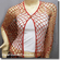 Exotic Crochet Net Triangular Shawl Wrap Shawl Scarf Red w Golden Beads