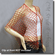 Exotic Crochet Net Triangular Shawl Wrap Shawl Scarf Red w Golden Beads