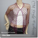 Exotic Crochet Net Triangular Shawl Wrap Shawl Scarf w Beads Purple Golden