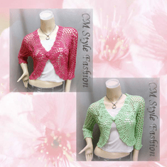 Floral Crochet Beaded Bolero Top Series