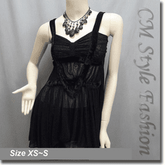 Flowy Chiffon Boho Sheer Top w Necklace