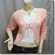Front Tie Eyelet Crochet Knit Cardigan Top Orange