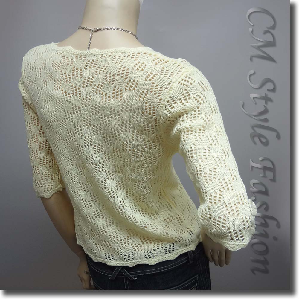 Snowflake Eyelet Crochet Tied Crop Cardigan