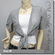 Front Tie Sheer Bolero Shrug Cropped Cardigan Top Gray