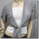 Front Tie Sheer Bolero Shrug Cropped Cardigan Top Gray