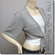 Front Tie Sheer Bolero Shrug Cropped Cardigan Top Gray