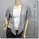 Front Tie Sheer Bolero Shrug Cropped Cardigan Top Gray