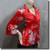 Japan Kimono Style Top Red