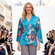 Kimono Design Wrap Tie Top Blue