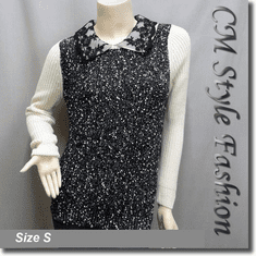 Lace Peter Pan Collar Sweater Top Black Beige