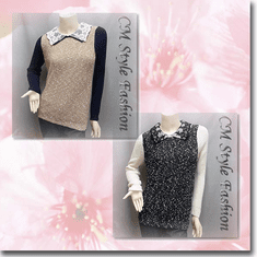 Lace Peter Pan Collar Sweater Top Series