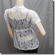 Lace Pockets Drawstring Tie Long Cardigan Tunic Top White