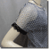 Net Mesh Lace Pullover and Black Camisole Top Set Black Silvery