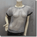 Net Mesh Lace Pullover and Black Camisole Top Set Black Silvery