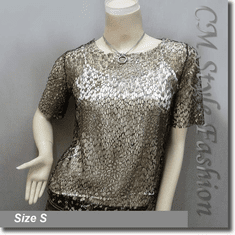 Net Mesh Pullover and Golden Camisole Top Set Black Golden