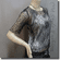 Net Mesh Pullover and Silver Camisole Top Set Black Silver