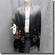 Ombre Fringe Floral Embroidery Scarf Drape Shawl Black Gray