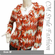 Pepper Prints Ruffle Frill Trim Pleated Flute Semi Sheer Top Orange Beige