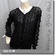 Pointed Bobbles Knit Sweater Cardigan Top Black