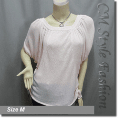 Ruched Drapey Knitted Fashion Blouse Top Pink