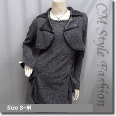 Ruched Tunic Sweater Top Gray / Grey