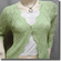 Scallop Edge Crochet Knit Cardigan Sweater Top Green