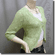 Scallop Edge Crochet Knit Cardigan Sweater Top Green