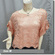 Scallop Edge Knit Mesh Sweater Top Pink
