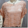 Scallop Edge Knit Mesh Sweater Top Pink