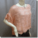 Scallop Edge Knit Mesh Sweater Top Pink