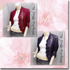 Scallop Eyelet Knit Shrug Cardigan Series