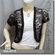 Sequin Applique Floral Lace Bolero Crop Top Black