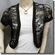 Sequin Applique Floral Lace Bolero Crop Top Black