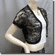 Sequin Applique Floral Lace Bolero Crop Top Black