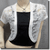 Sequin Applique Floral Lace Bolero Crop Top White