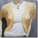 Sequin Crochet Shrug Bolero Topper Yellow