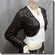 Sequined Embroidered Cropped Shrug Bolero Brown