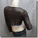 Sequined Embroidered Cropped Shrug Bolero Brown
